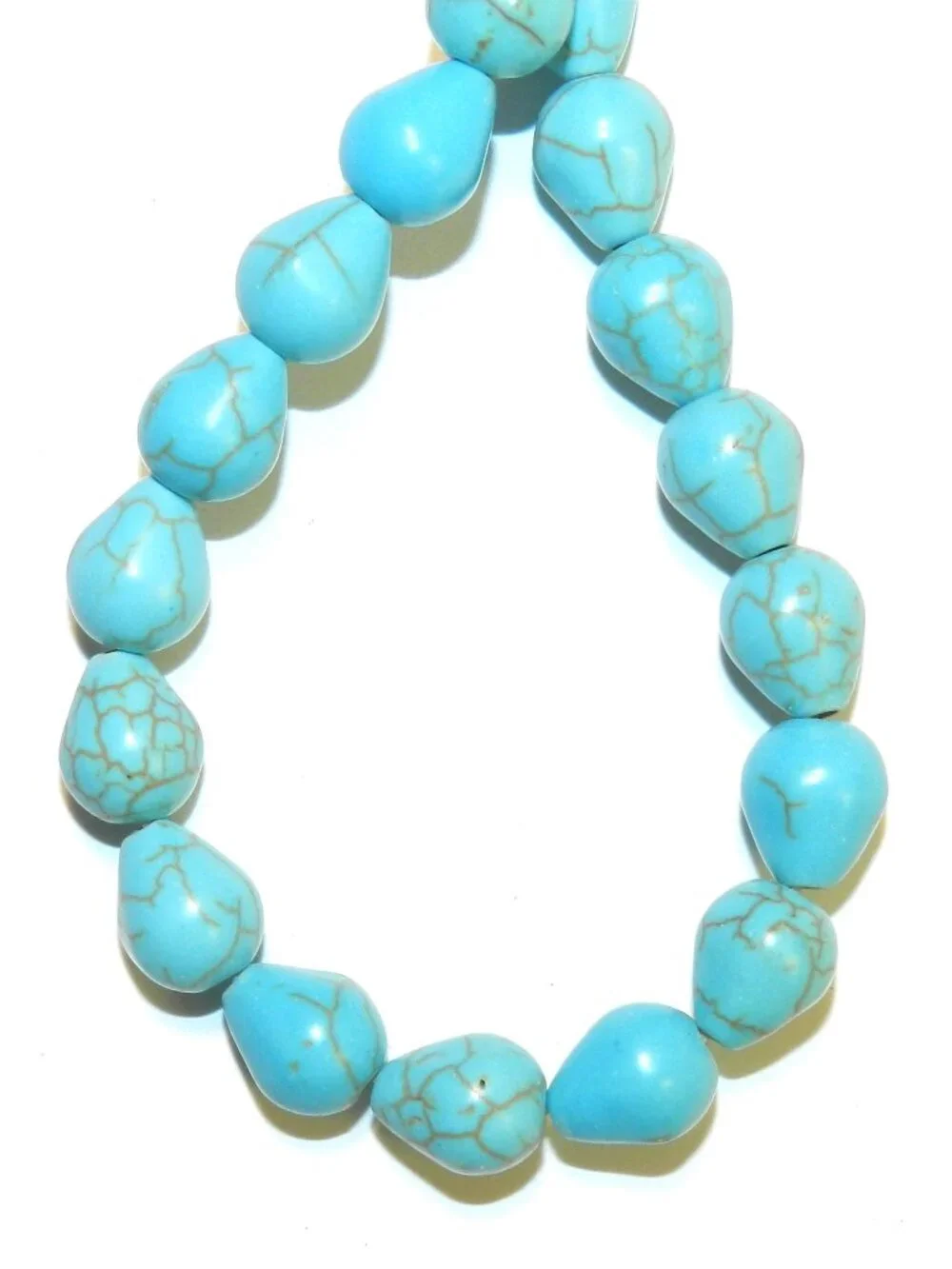 Blue Turquoise 9mm Teardrop Magnesite Gemstone Beads 15